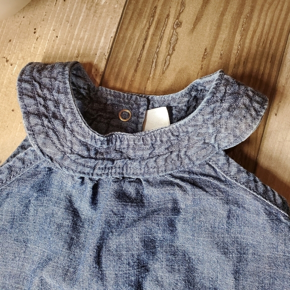 Carter's Denim Chambray Halter Tunic Dress Size 6m EUC 100% Cotton - Picture 7 of 8